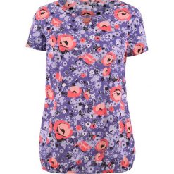 Bluzka bawełniana, krótki rękaw bonprix lila z nadrukiem. Bluzki damskie marki bonprix. Za 21.99 zł.