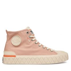 Trampki Palladium. Czerwone trampki i tenisówki damskie Palladium, bez wzorów, bez zapięcia. Za 399.99 zł.