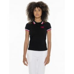 Koszulka polo na czas wolny na co dzień. Czarne koszulki sportowe damskie LEONE 1947 APPAREL, bez wzorów, z bawełny, bez kołnierzyka, bez ramiączek, na fitness i siłownię. W wyprzedaży za 82.10 zł.