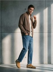 Bluza bomberka - brązowy. Brązowe bluzy męskie Sinsay, l, bez wzorów, bez kaptura. Za 49.99 zł.