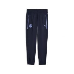 Spodnie dresowe OM Pumatech FZ Woven 2026/27. Niebieskie spodnie sportowe męskie Puma, s, bez wzorów, z dresówki, na fitness i siłownię. Za 323.50 zł.