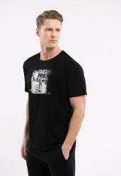 T-shirt z printem, Comfort Fit, T-BILLY. Białe t-shirty męskie Volcano, l, bez wzorów, z bawełny, klasyczne, bez kołnierzyka. Za 54.99 zł.