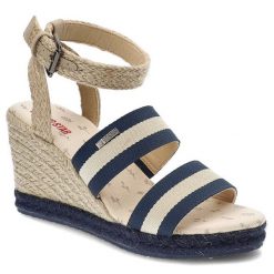 Beżowe Sandały Big Star Stylowe Espadryle Damskie. Brązowe klapki damskie Big Star, z aplikacjami, z materiału, bez obcasa, bez zapięcia. Za 179.00 zł.