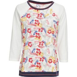 Shirt bonprix kremowy z nadrukiem. Bluzki damskie bonprix. Za 37.99 zł.