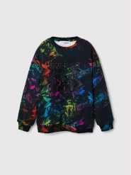 Desigual Bluza Vesubio 22WBSK07 Czarny Regular Fit. Czarne bluzy dla chłopców Desigual, bez wzorów, z bawełny, bez ramiączek, bez kaptura. Za 469.99 zł.
