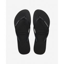 Klapki damskie Havaianas Slim Glitter II. Czarne klapki damskie Havaianas, bez wzorów, eleganckie, bez obcasa. Za 228.00 zł.