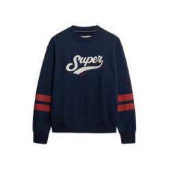 Damska bluza z dekoltem Superdry Varsity Script. Niebieskie bluzy damskie Superdry., bez wzorów, bez kaptura. Za 327.70 zł.