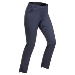 Spodnie turystyczne damskie Quechua MH100. Niebieskie spodnie sportowe damskie QUECHUA, l, bez wzorów, z materiału, trekkingowe. Za 89.99 zł.