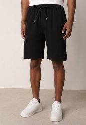 Czarne Szorty Dresowe z Bawełną i Sznurkami Leofiel. Czarne szorty męskie Born2be, l, bez wzorów, z bawełny, klasyczne. Za 59.99 zł.
