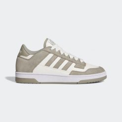 Buty męskie ADIDAS Rapid Court Low. Białe buty sportowe męskie Adidas, z gumy, bez zapięcia, do koszykówki. W wyprzedaży za 199.99 zł.
