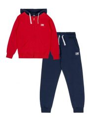 Bluza z bawełna z kaptur na czas wolny na co dzień. Niebieskie bluzy męskie LEONE 1947 APPAREL, bez wzorów, z bawełny, bez kaptura. Za 273.65 zł.