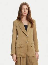 Marella Marynarka Selz 2513041085 Beżowy Regular Fit. Brązowe żakiety damskie Marella, bez wzorów, z acetatu. Za 739.99 zł.