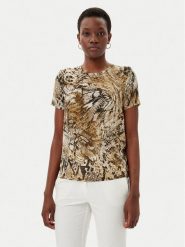Marciano Guess Bluzka Blusa tatjana ss printed Brązowy Comfort Fit. Brązowe bluzki damskie Marciano Guess, z aplikacjami, z jedwabiu, bez kołnierzyka, bez ramiączek. Za 539.99 zł.