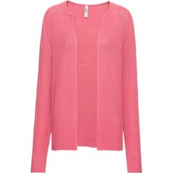 Sweter bez zapięcia bonprix różowy. Swetry damskie bonprix. Za 49.99 zł.