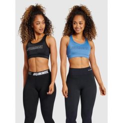 Damskie biustonosze sportowe Hummel TE Tola (x2). Czarne koszulki sportowe damskie Hummel, xs, bez wzorów, z dżerseju, bez kołnierzyka, bez ramiączek, do piłki nożnej. Za 191.00 zł.