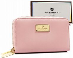 Portfel damski Peterson PTN 007-F8 różowy. Czerwone portfele damskie Peterson, bez wzorów, ze skóry ekologicznej. Za 68.99 zł.