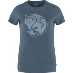 Koszulka turystyczna damska Fjallraven Arctic Fox Print T-shirt. Niebieskie koszulki sportowe damskie Fjällräven, xs, bez wzorów, bez kołnierzyka, bez ramiączek. Za 177.99 zł.