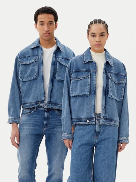 Filling Pieces Kurtka jeansowa Unisex 78620769975 Niebieski Regular Fit. Niebieskie kurtki damskie Filling Pieces, l, bez wzorów, z bawełny, bez kaptura. Za 699.99 zł.