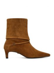 Gino Rossi Botki EO-DIUNA-120056 Brązowy. Brązowe botki damskie Gino Rossi, ze skóry, bez obcasa, na szpilce, bez zapięcia. Za 449.99 zł.