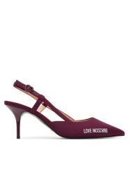 LOVE MOSCHINO Szpilki JA10267G1NIMX55641 Bordowy. Czerwone szpilki damskie Love Moschino, bez wzorów, z materiału, bez obcasa, bez zapięcia. Za 739.99 zł.