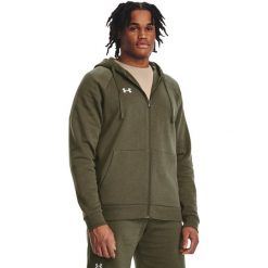 Bluza z kapturem Under Armour UA Rival Fleece FZ, Mężczyźni. Białe bluzy męskie Under Armour, l, bez wzorów, z bawełny, z kapturem. Za 390.00 zł.