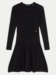 Guess Sukienka dzianinowa J4YK30 Z2YJ2 Czarny Regular Fit. Czarne sukienki dla dziewczynek Guess, z aplikacjami, z dzianiny, bez ramiączek. Za 199.99 zł.