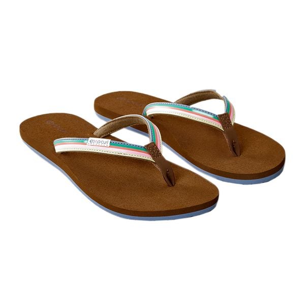 Japonki plażowe damskie Rip Curl Freedom 5272 Stripe. Brązowe klapki damskie Rip Curl, bez wzorów, sportowe, bez obcasa. Za 66.99 zł.