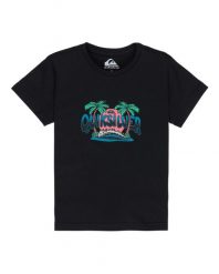 Koszulka z krótkim rękawem dla Chłopcy EV PALM HORIZON Czarny. Czarne t-shirty dla chłopców Quiksilver, bez wzorów, z bawełny, bez ramiączek. Za 32.50 zł.