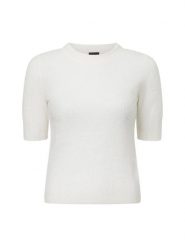 BOSS sweter z dzianiny - Fusionana Kobiety Wełna biały, XL. Białe swetry damskie Boss, xl, bez wzorów, z dzianiny, bez kołnierzyka, bez ramiączek, bez kaptura. Za 479.95 zł.