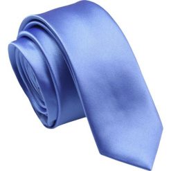 Krawat (Śledź) Męski 5 cm, Niebieski, Wąski, Gładki -ALTIES. Niebieskie krawaty i muchy Alties, bez wzorów, z tkaniny, eleganckie. Za 35.00 zł.