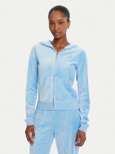 Juicy Couture Bluza Robyn JCSEBJ007 Niebieski Slim Fit. Niebieskie bluzy damskie Juicy Couture, m, bez wzorów, z bawełny, bez kaptura. Za 259.99 zł.