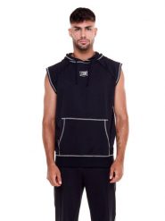 Sportowe męskie bluzy bez rękawów. Czarne bluzy męskie LEONE 1947 APPAREL, m, bez wzorów, bez kaptura. Za 63.11 zł.
