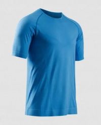 Koszulka męska X-Bionic Xceed Run Shirt Ss Eternal Ice A070. Niebieskie koszulki sportowe męskie X Bionic, l, bez wzorów, ze skóry, bez kołnierzyka, bez ramiączek, do biegania. Za 379.99 zł.