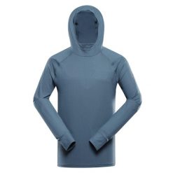 Bluza z kapturem Alpine Pro Izar. Niebieskie bluzy męskie Alpine Pro, l, bez wzorów, z elastanu, z kapturem. Za 220.85 zł.