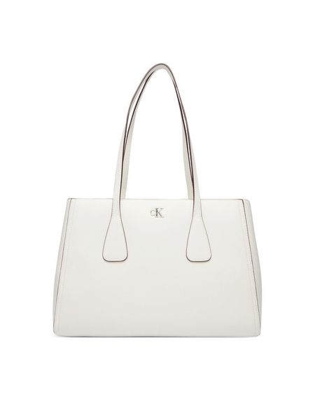 Calvin Klein Torebka Ck Medium Work Tote LV04F3442G Biały. Białe torebki do ręki damskie Calvin Klein, bez wzorów, bez dodatków. Za 649.99 zł.