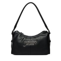 Torebka Tommy Jeans. Czarne torebki do ręki damskie Tommy Jeans, bez wzorów, z jeansu, klasyczne, bez dodatków. Za 409.99 zł.
