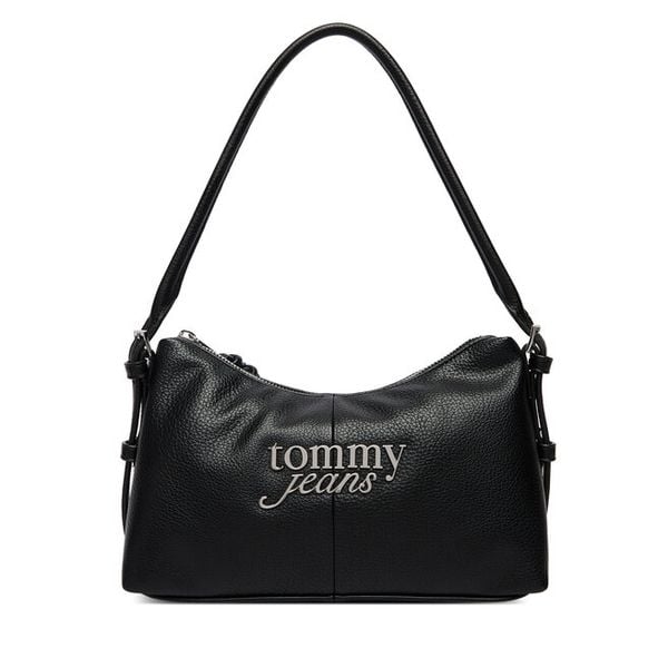 Torebka Tommy Jeans. Czarne torebki do ręki damskie Tommy Jeans, bez wzorów, z jeansu, klasyczne, bez dodatków. Za 233.99 zł.
