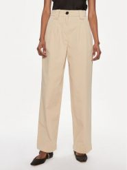 Hugo Spodnie materiałowe Hanico-1-D 50489241 Beżowy Relaxed Fit. Brązowe spodnie materiałowe damskie Hugo, bez wzorów, z bawełny. Za 319.99 zł.