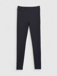 4F Legginsy dzianinowe prążkowane damskie - czarne XL. Czarne legginsy damskie 4f, xl, bez wzorów, z dzianiny. Za 129.99 zł.