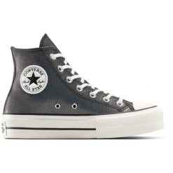 Buty sportowe Converse Chuck Taylor All Star Lift Platform Sparkle. Szare obuwie sportowe damskie Converse, bez wzorów, retro, bez zapięcia. Za 400.50 zł.
