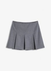 Spódnica mini z mieszanki wiskozy. Szare spódnice damskie bonprix, bez wzorów, z wiskozy, mini. Za 114.99 zł.