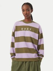 Roxy Bluza Strictly Stripes ERJFT05071 Khaki Regular Fit. Brązowe bluzy damskie Roxy, m, bez wzorów, z bawełny, bez kaptura. Za 279.99 zł.