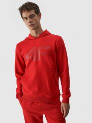 4F Bluza dresowa nierozpinana z kapturem męska - czerwona XXL. Czerwone bluzy męskie 4f, m, bez wzorów, z bawełny, z kapturem. W wyprzedaży za 119.99 zł.