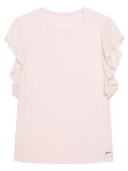 Guess Bluzka J6RI14 K6YW4 Różowy Regular Fit. Czerwone bluzki dla dziewczynek Guess, z aplikacjami, z bawełny, bez kołnierzyka, bez ramiączek. Za 119.99 zł.