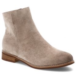 Beżowe Botki Vinceza Eleganckie Obuwie Damskie. Brązowe kozaki damskie VINCEZA, przed kostkę, bez obcasa, na płaskiej podeszwie. Za 152.99 zł.