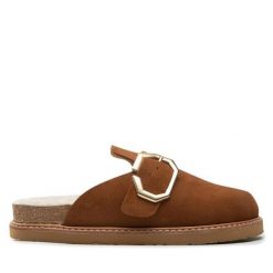 Kapcie Genuins. Brązowe kapcie damskie Genuins, bez wzorów. Za 379.99 zł.