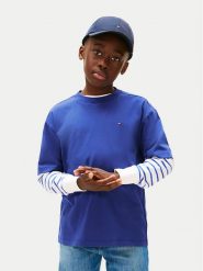 Tommy Hilfiger T-Shirt Essential Archive KB0KB09646 D Niebieski Regular Fit. Niebieskie t-shirty dla chłopców Tommy Hilfiger, bez wzorów, z bawełny, bez ramiączek. Za 109.99 zł.
