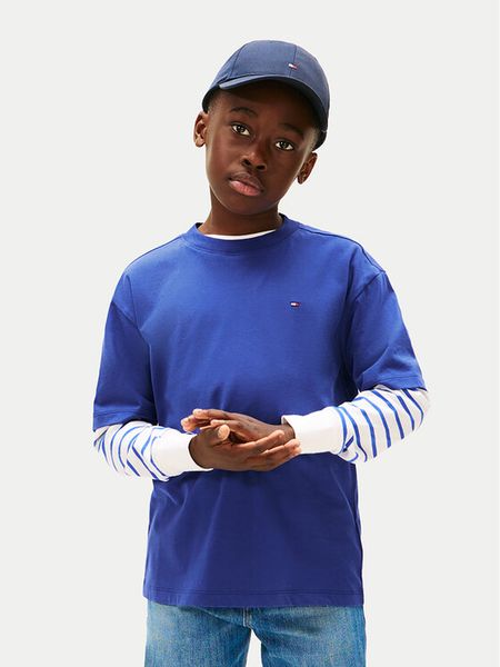 Tommy Hilfiger T-Shirt Essential Archive KB0KB09646 D Niebieski Regular Fit. Niebieskie t-shirty dla chłopców Tommy Hilfiger, bez wzorów, z bawełny, bez ramiączek. Za 109.99 zł.