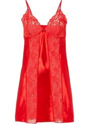 Koszulka nocna satynowa. Czerwone koszule nocne damskie bonprix, bez wzorów, z satyny. Za 109.99 zł.