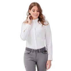 Damska koszulka jeździecka na zawody Gaze Jacandra. Białe t-shirty damskie GAZE, l, bez wzorów, z bawełny, eleganckie, bez kołnierzyka. Za 616.40 zł.